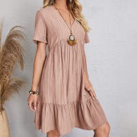 Vestido Mini de Línea Suelta con Volantes de Verano Elegante para Fiestas de Playa - details 7