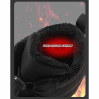 Zapatos descalzos con punta ancha para mujer y hombre, calzado minimalista forrado de piel, suela cero caída, botas de nieve cálidas para caminar al aire libre, Invierno - details 2