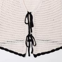 PB & ZA2025bow-tirantes con cuello en V decorados, tops cortos informales simples de calidad hueca, novedad de verano, ropa para mujer - details 4
