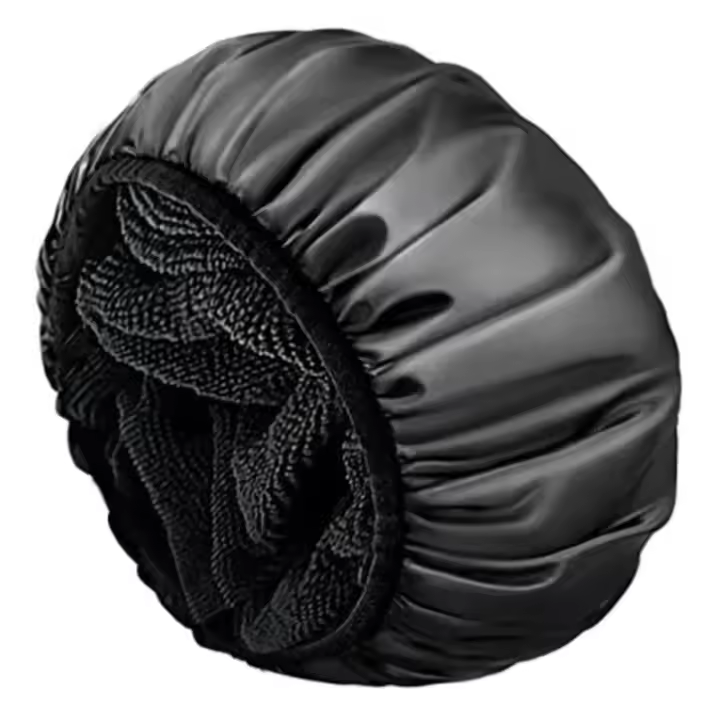 Gorro de Ducha de Tela Terry con Forro EVA Impermeable, Reutilizable, Grande para el Cabello, Adecuado para Hotel y Viajes - 1