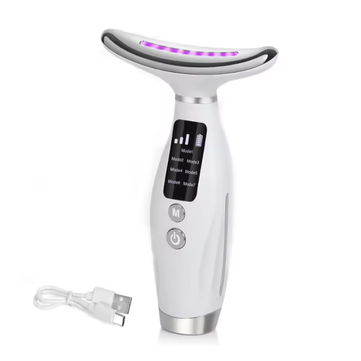 Masajeador de Luz Roja Herramienta de Masaje Facial 7 Modos de Color para Cuidado de la Piel - 1