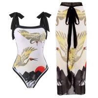 2025 traje de baño estampado con falda de una pieza para mujer, ropa de playa, traje de baño de verano - details 35