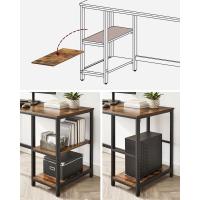 Escritorio con 2 Estantes a la Izquierda o a la Derecha, Mesa de Trabajo, para Salón Oficina, Estructura de Acero, Industrial, Negro Ébano LWD047B16 - details 61