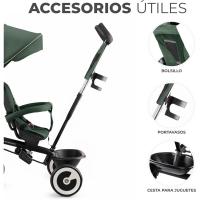 Triciclo Evolutivo, Bicicleta Sin Pedales, Bicicleta Bebe, Plegable, Para Niños, Cinturón, Con Accesorios, Portavasos, Cesta, 9 Meses a 25 kg, Verde - details 4