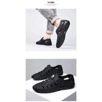 Sandalias de verano para hombre, zapatos suaves de cuero, antideslizantes, Punta cerrada, transpirables, secado rápido - details 4