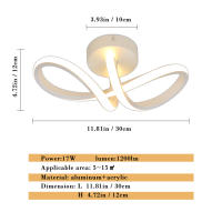 Goeco Lámpara de Techo LED 20W Plafón Moderno Curva 2500LM 3000K Luz Blanca Caliente para Sala de Estar Dormitorio Hogar 220V Eficiencia de Energía Iluminación Decorativa Montaje Semi-sueyo - details 1