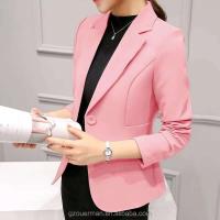 Traje de oficina para mujer, cárdigan de punto de manga larga con un solo botón, abrigo de Color sólido, novedad de 2024 - details 2