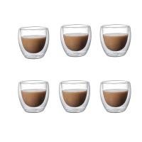 Tazas de café transparentes de doble pared, juego de tazas de capa aislada para Bar, té, leche, jugo, agua, Espresso, 5 tamaños, paquete de 6 - details 0