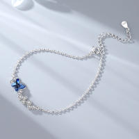Pulsera de Plata para Mujer con Piedra de Água Marina Ajustable Ideal para Aniversarios y Regalos de Cumpleaños - details 8