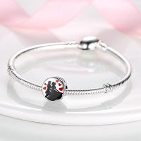 Abalorios de plata 100% auténtica con huellas de pata, joyería fina de cumpleaños para mujer, pulsera de 3mm, regalo con piedra de circón principal - details 2