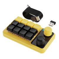 Teclado con perilla RGB para juegos, accesorio mecánico Hotswap Macropad, programación Macro 2,4G, personalizado, negro y amarillo - details 0