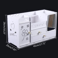 Organizador de Cosméticos Moderno Caja de Almacenamiento Impermeable de PVC Duradera con 2 Cajones y Espejos Ideal para Dormitorio Cajas de Almacenamiento de Muebles - details 0