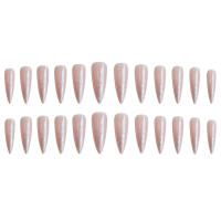 Uñas postizas puntiagudas con purpurina rosa, decoración a prueba de salpicaduras, salón de uñas para mujeres y niñas - details 0
