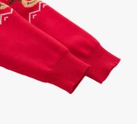 Suéter de invierno auténtico para niños y niñas, doble ciervo trenzado rojo, decoración navideña, estilo informal, cuello redondo, manga larga, nuevo - details 5