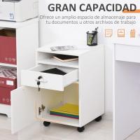 Mueble de Oficina Móvil con Cajón y Gabinete Soporte de Impresora con Ruedas Tamaño 40x35x60 cm - details 21