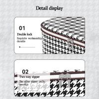 Cajas De Almacenamiento Con Manijas De Tela Houndstooth Gran Capacidad Organizador Para Ropa Y Edredones Cajas Para Organización Del Hogar - details 7