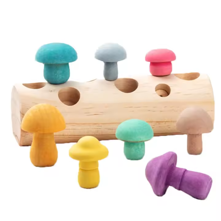 Juego de Bloques de madera Montessori para niños y bebés, juego de construcción, juguetes - 1