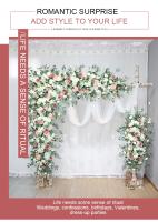 Fila de flores artificiales grandes, arreglo de hojas de sauce, arco de boda, telón de fondo, decoración de pared, esquina colgante, triángulo Floral, 200CM - details 0