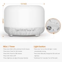 Difusor de Aroma Ultrasónico, Humidificador de 450ml, Lámpara LED Colorida con Función de Control Remoto para Yoga, salón y SPA - details 3