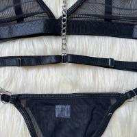 Nuevo estilo transparente para mujer, cadena de metal de malla transparente, conjunto de ropa interior sexy e interesante, sujetador sin espalda, conjunto de sujetador Langerie - details 22