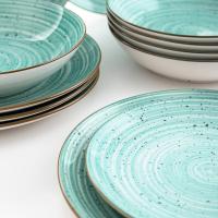 Vajilla completa moderna de porcelana para 6 personas (18 piezas) de Montreal | Platos llanos, Platos hondos, Platos de postre, Color Único, Talla Estándar - details 2