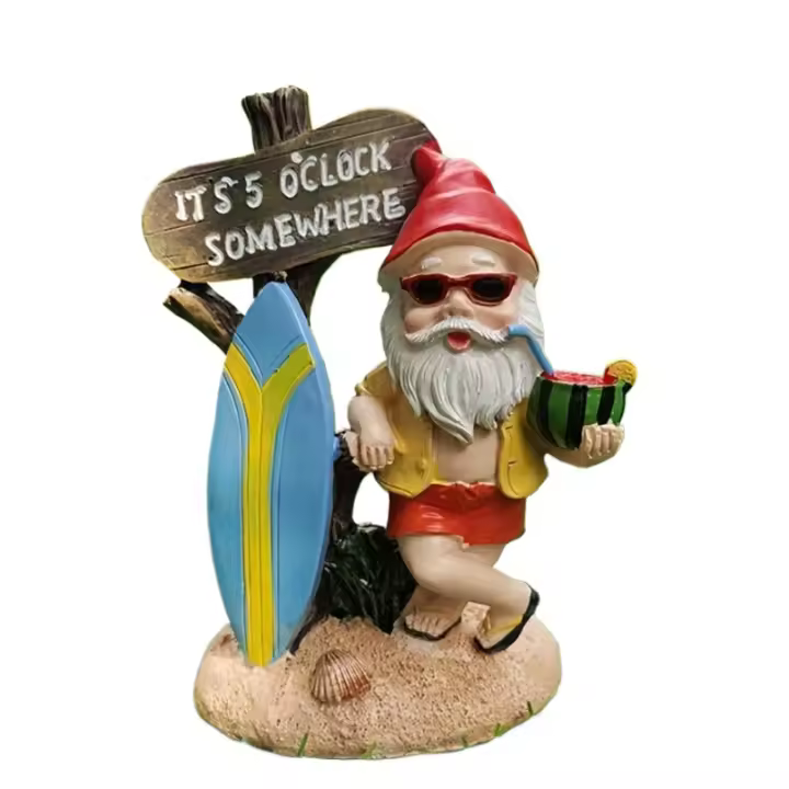 Adorno de Gnomo para tabla de surf, estatua decorativa para jardín de verano, 1 unidad - 1