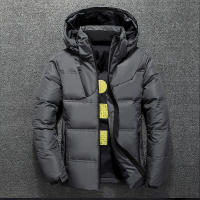 Chaqueta de Down de Pato Blanco para Hombres Cálida, Color Sólido, con Capucha, Gruesa - details 3