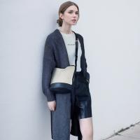 Bolso bandolera de mujer versátil casual bolso de mujer de alta gama de tela de algodón con bolso de cubo de cuero - details 3