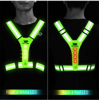 WEST BIKING-Chaleco de seguridad para ciclismo para hombre, chaleco reflectante ligero para caminar por la noche, patinete eléctrico, chaleco intermitente para correr y pescar - details 5