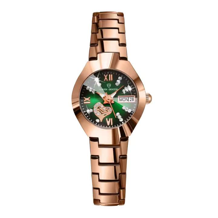 Reloj de mujer a la moda con calendario y diamantes, resistente al agua, que brilla en la oscuridad, reloj para mujer - 1