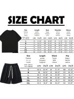 Conjuntos de Algodón para Verano para Hombres y Mujeres Conjuntos de Camisetas y Pantalones Cortos, Ropa de Calle de Manga Corta, Chándal Transpirable con Cuello Redondo - details 0