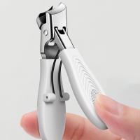 Herramienta de cuidado de manicura y pedicura, cortaúñas inclinado antideslizante de acero inoxidable, tijeras para uñas diagonales de gran apertura - details 0