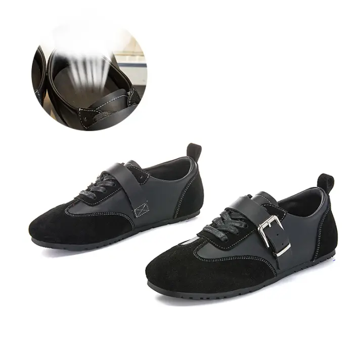 Cuero Forrest Gump zapatos primavera y verano nuevos deportes de fondo plano zapatos pequeños blancos zapatos casuales individuales de las mujeres - 1