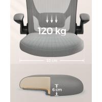 Silla de Oficina, Silla de Escritorio de Malla, Silla Giratoria Ergonómica, Soporte Lumbar, Oscilante, Asiento de 53 cm, Apoyabrazos Abatibles, Negro OBN037BKV2 - details 29