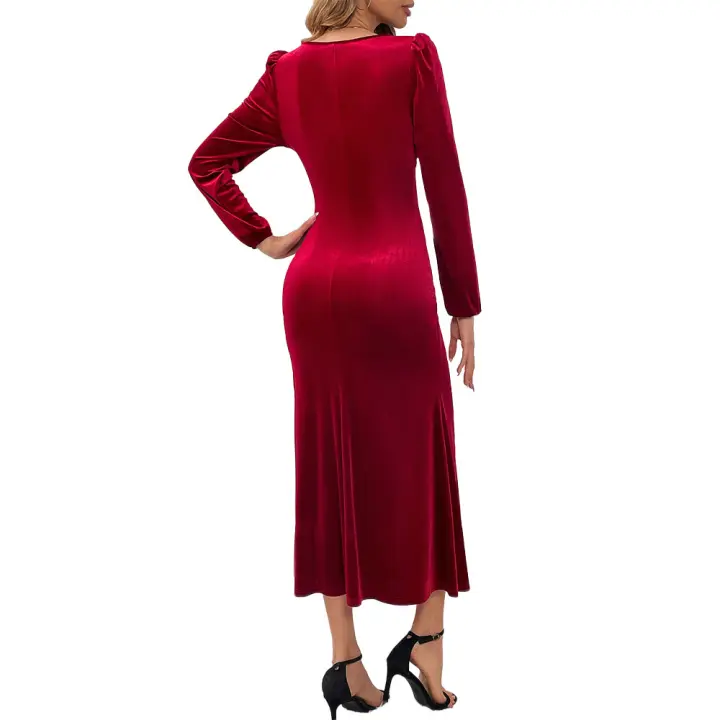 La elegante Velvet profunda V de la mujer baja la cintura y es delgada, tenga cuidado con la parte inferior de la máquina - 1