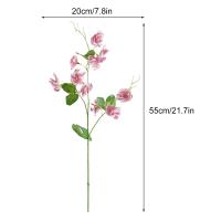 Planta verde de 55cm, flores artificiales de guisante, elegante rama de flor de guisante de seda de tacto Real, flor falsa de plástico hecha a mano para fiesta de boda - details 0