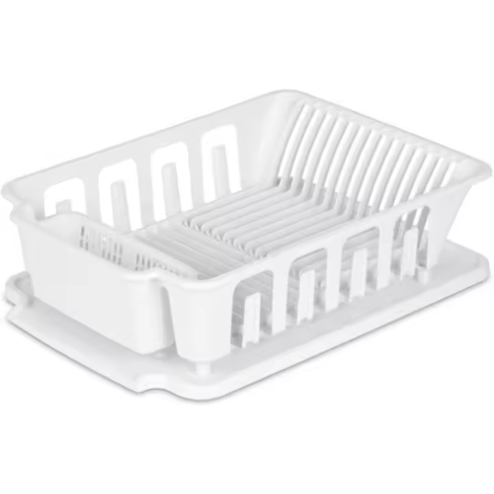 Conjunto de Lavabo de Plástico Duro Extra Grande y Resistente Organizador de Cocina para Hogar con Porta Copas de Drenaje Incorporado - 1