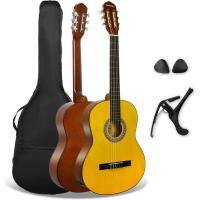 Pack de guitarra clásica española de tamaño 1/4 para niños XF de 3rd Avenue, Guitarra acústica con cuerdas de nylon, funda de transporte, cejilla y púas, Natural - details 20