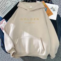 Sudadera con Capucha Dorada JungKook Estilo Estético para Mujer Impresión de Letra de Álbum - details 6