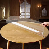 Mantel redondo transparente de Pvc, impermeable, antiquemaduras y a prueba de aceite, tapete de mesa de vidrio suave - details 1