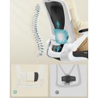 Silla de Oficina, Silla de Escritorio de Malla, Silla Giratoria Ergonómica, Soporte Lumbar, Oscilante, Asiento de 53 cm, Apoyabrazos Abatibles, Negro OBN037BKV2 - details 13