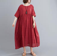 Elegante Vestido Negro de Algodón Vintage Manga Corta, Color Sólido, Moda Casual para Mujeres verano 2025 - details 6