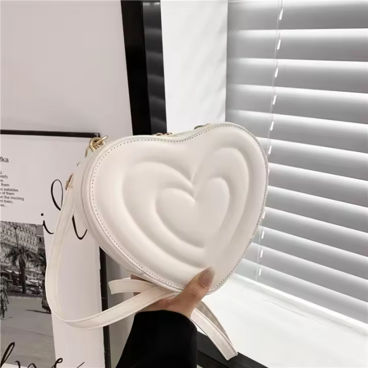 Bolsos de Moda para Verano en Forma de Corazón para Mujeres Bolsos Bandolera de Cuero PU Vintage Casual Bolsos de Mano con Forro de Poliester - 1