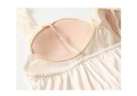 Conjunto de Noche de Vestido Profundo en V Pijama de Satén con Pecho Acolchado para Mujeres - details 4
