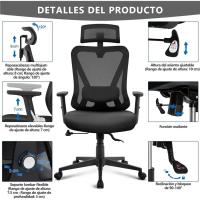 Silla de Oficina Ergonómica Sillon de Escritorio con Resalto Ajustable entre 90° y 130° - details 5