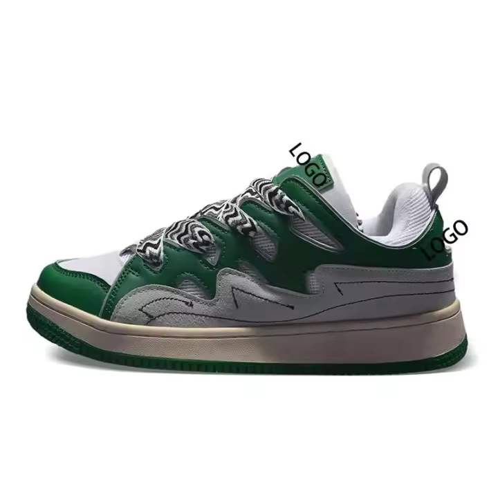 Logotipos de skate para hombre y mujer, zapatillas de baloncesto de cuero informales de corte bajo, compatibles con las temporadas de verano e invierno - 1