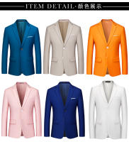 Chaqueta de traje blanca informal ajustada para hombre, blazer clásico de negocios, flujo de Color puro, alta calidad, talla grande - details 4
