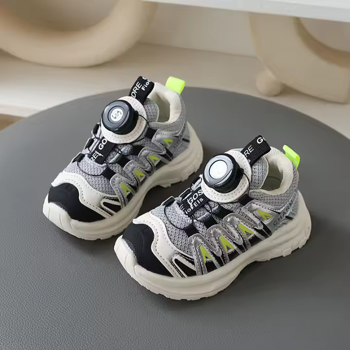 Zapatos de niños nueva primavera y otoño zapatillas deportivas de malla para niños zapatos para correr transpirables niñas botón giratorio papá zapatos - 1