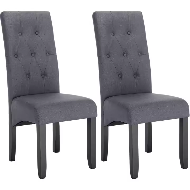 Cocina Estructura de Madera Sillón Asiento Acolchado Tapizado en Terciopelo Gris Claro BH294hgr-2 - 1