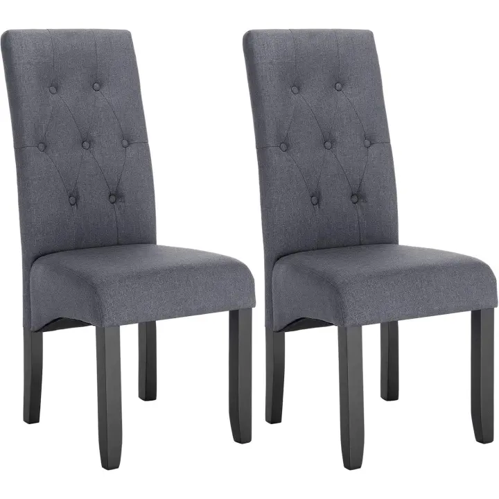 Cocina Estructura de Madera Sillón Asiento Acolchado Tapizado en Terciopelo Gris Claro BH294hgr-2 - 1
